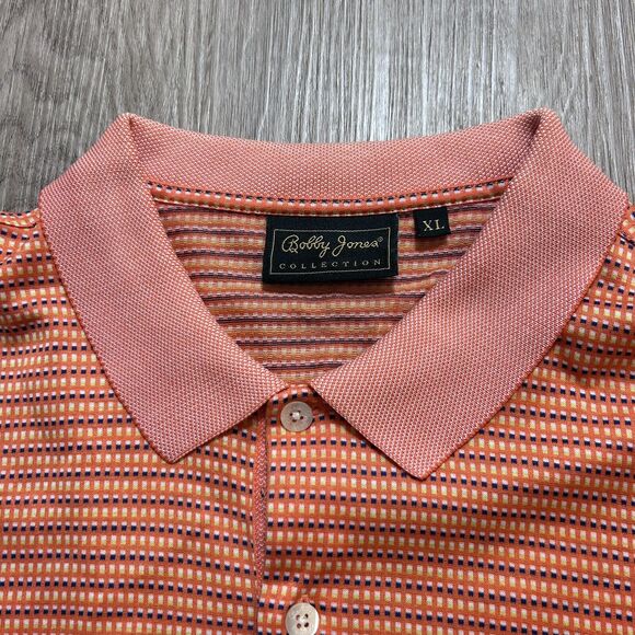 Bobby Jones Collection Orange Short Sleeve Golf Shirt Men Sz XL - Picture 4 of 9